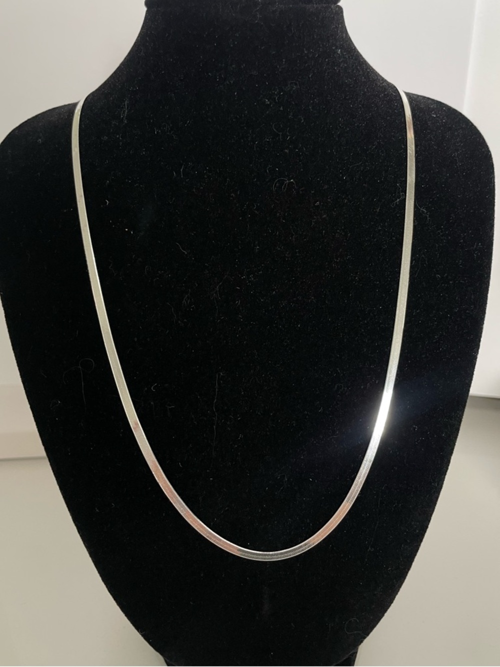 18-inch Solid Sterling Silver Herringbone Necklace - 925 Italy Stamp